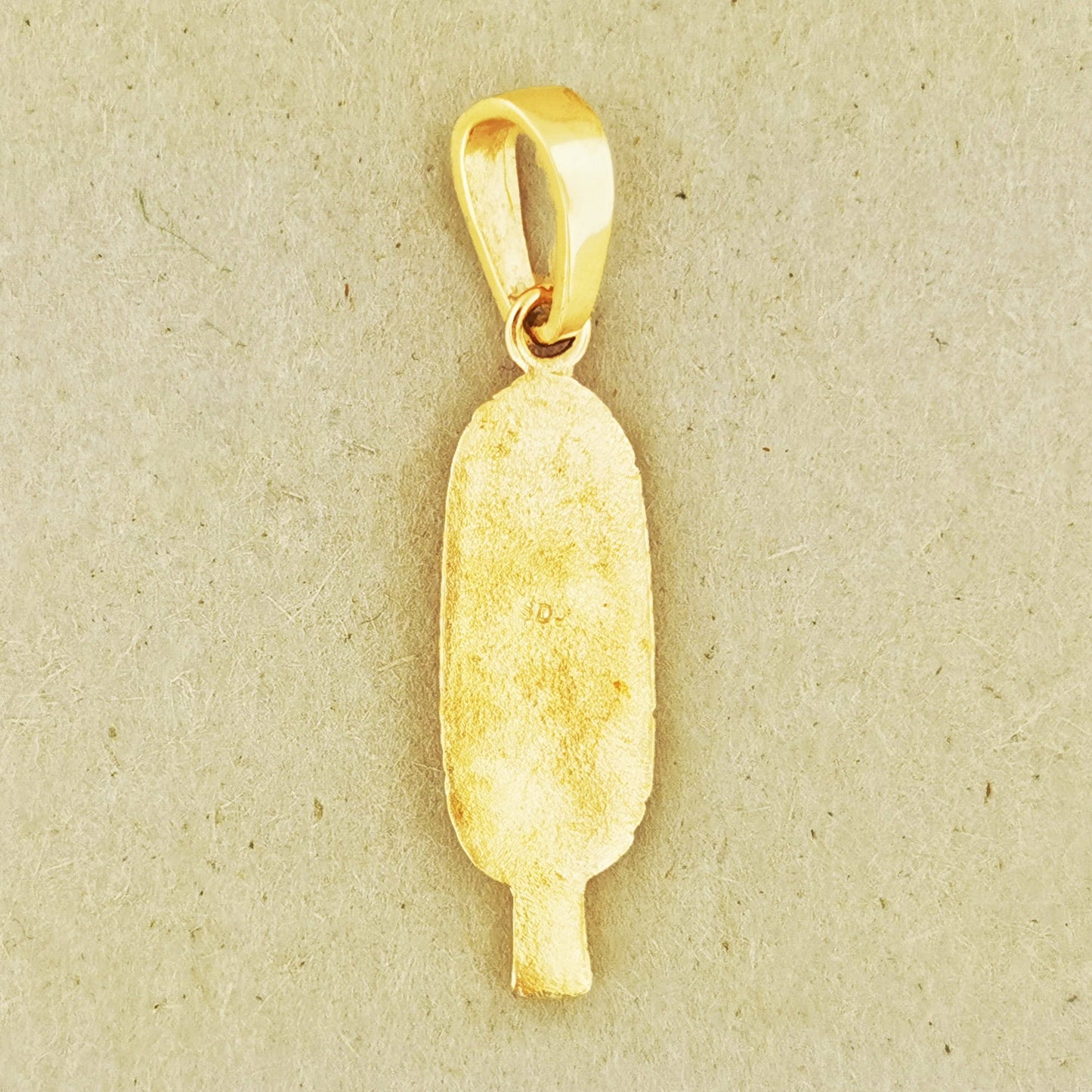 Gold Egyptian Feather Charm Pendant - Le Dragon Argenté