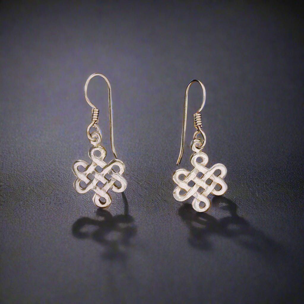 Gold Endless Knot Earrings Made to Order - Le Dragon Argenté