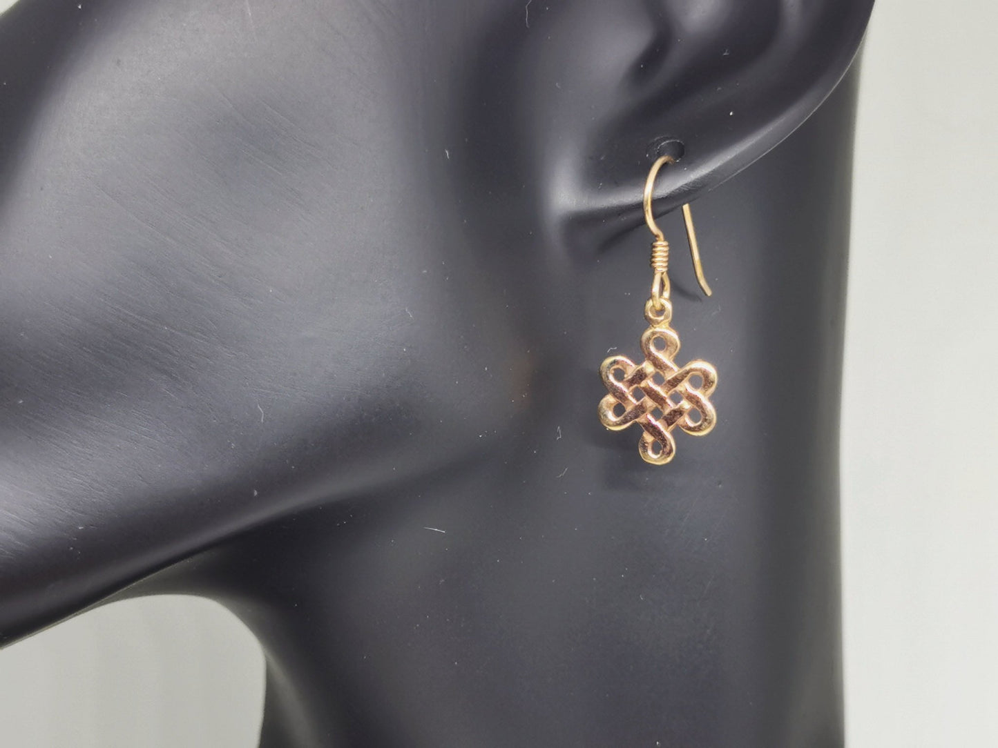 Gold Endless Knot Earrings Made to Order - Le Dragon Argenté