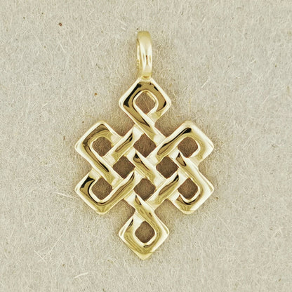 Gold Endless Knot Pendant - Le Dragon Argenté