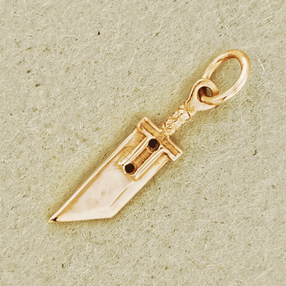Gold FF7 Small Buster Sword Charm Pendant - Le Dragon Argenté