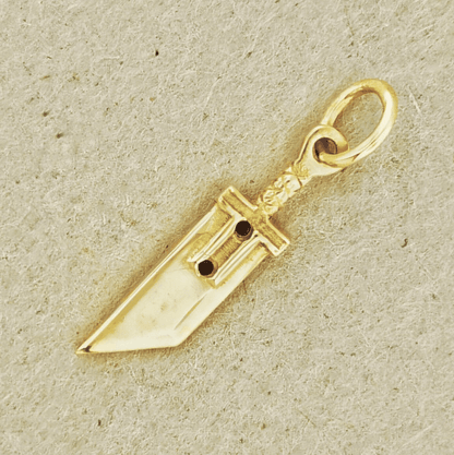 Gold FF7 Small Buster Sword Charm Pendant - Le Dragon Argenté