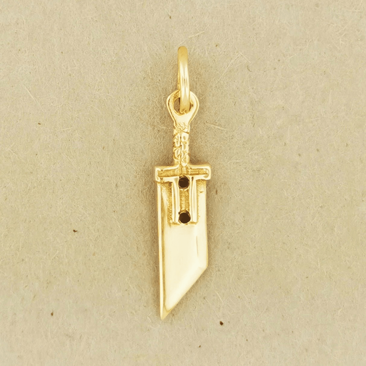 Gold FF7 Small Buster Sword Charm Pendant - Le Dragon Argenté