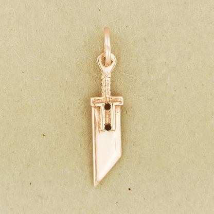 Gold FF7 Small Buster Sword Charm Pendant - Le Dragon Argenté