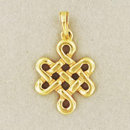 Gold Large Endless Knot Pendant - Le Dragon Argenté