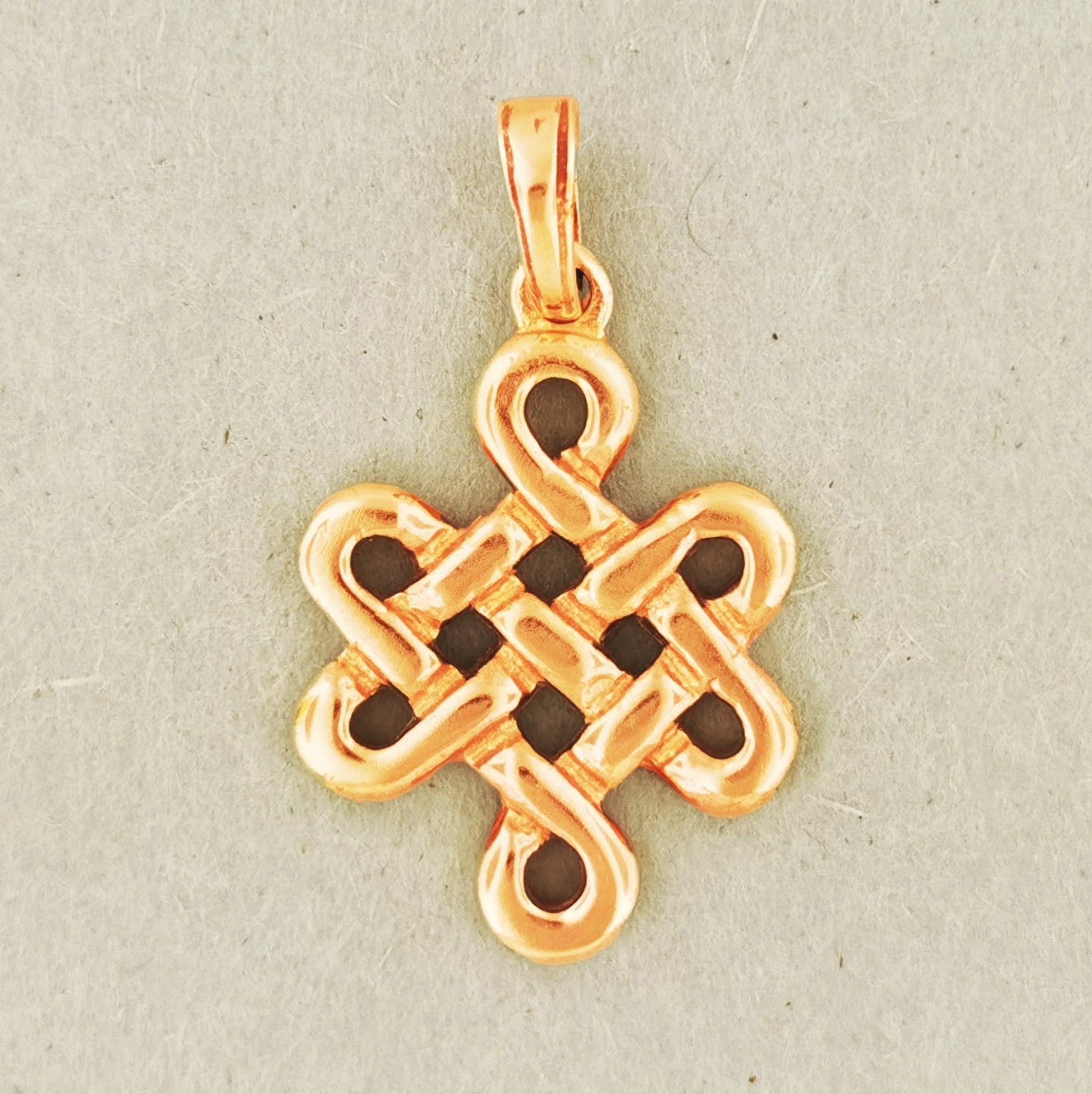 Gold Large Endless Knot Pendant - Le Dragon Argenté