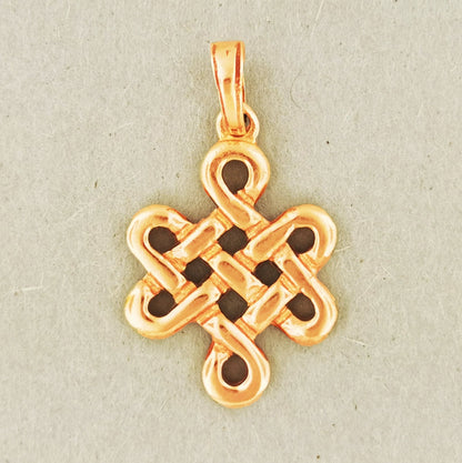 Gold Large Endless Knot Pendant - Le Dragon Argenté