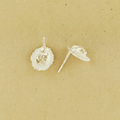 Gold Lion Head Stud Earrings Made to Order - Le Dragon Argenté - animal earrings - animal stud earrings - gold lion earrings