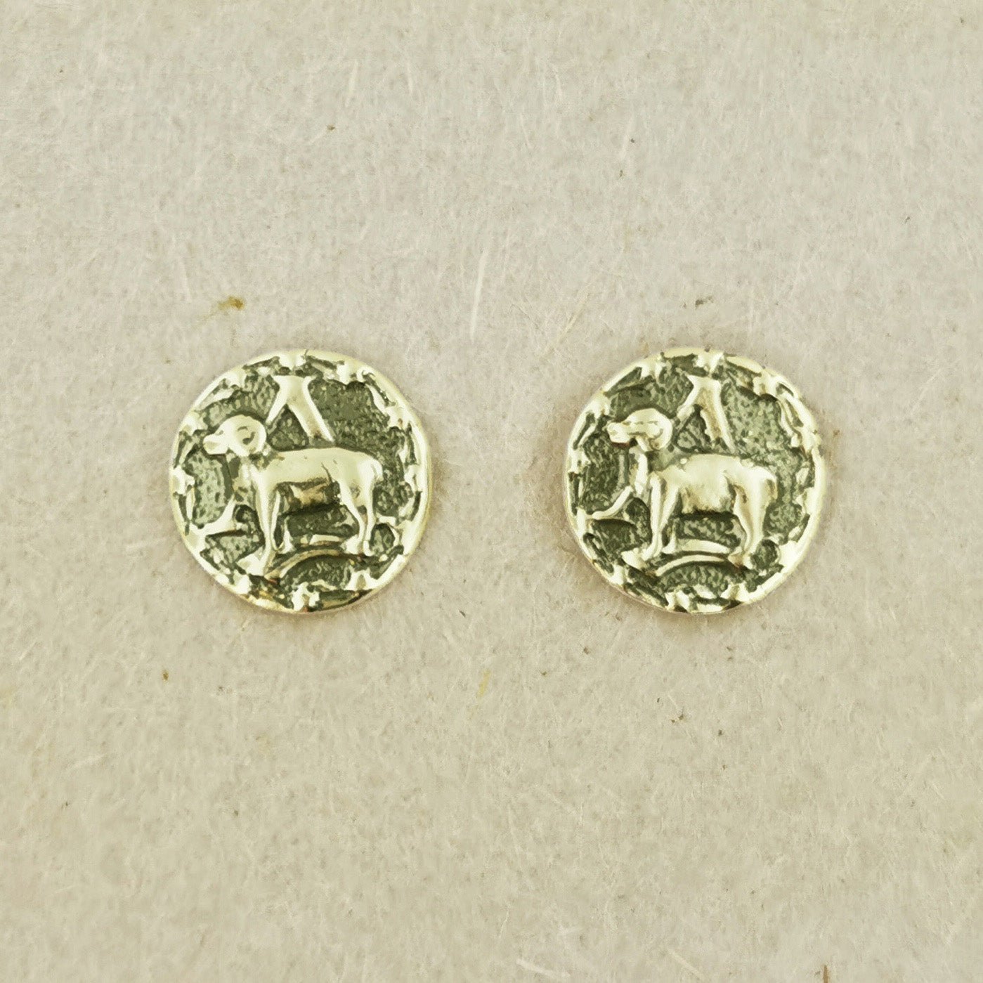 Gold Zodiac Stud Earrings Made to Order - Le Dragon Argenté