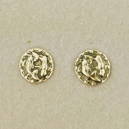 Gold Zodiac Stud Earrings Made to Order - Le Dragon Argenté