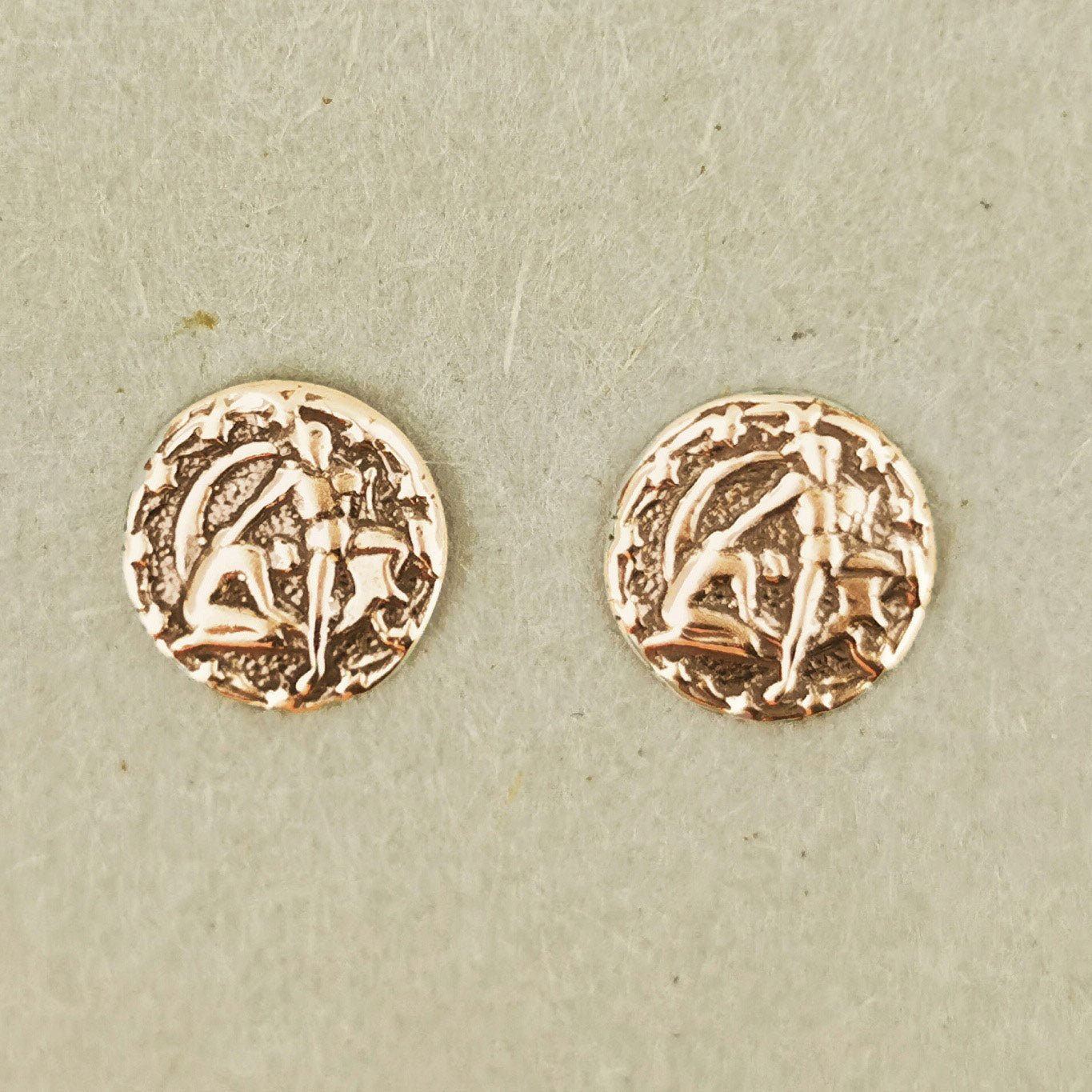 Gold Zodiac Stud Earrings Made to Order - Le Dragon Argenté