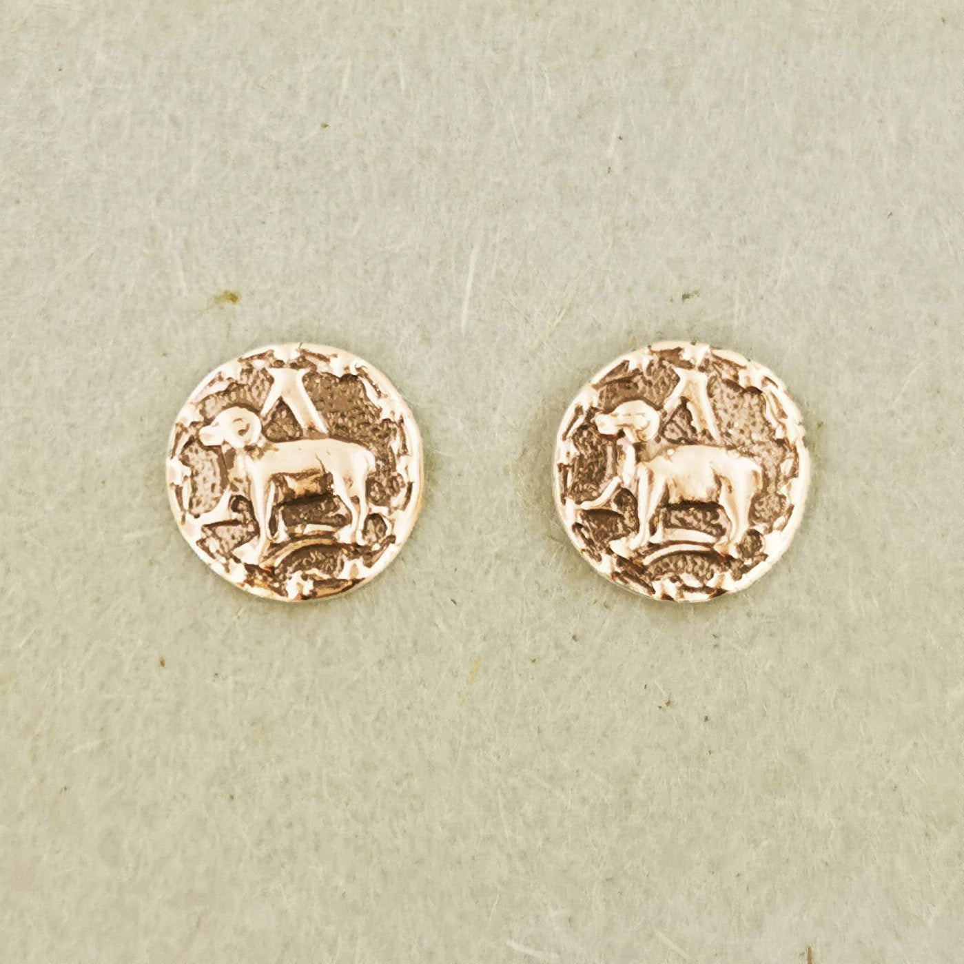 Gold Zodiac Stud Earrings Made to Order - Le Dragon Argenté