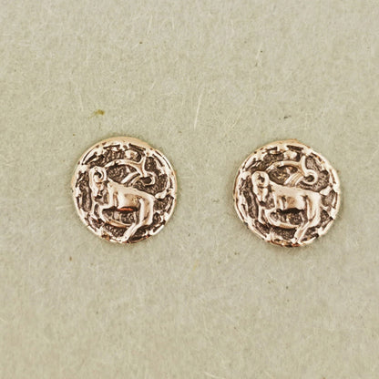 Gold Zodiac Stud Earrings Made to Order - Le Dragon Argenté