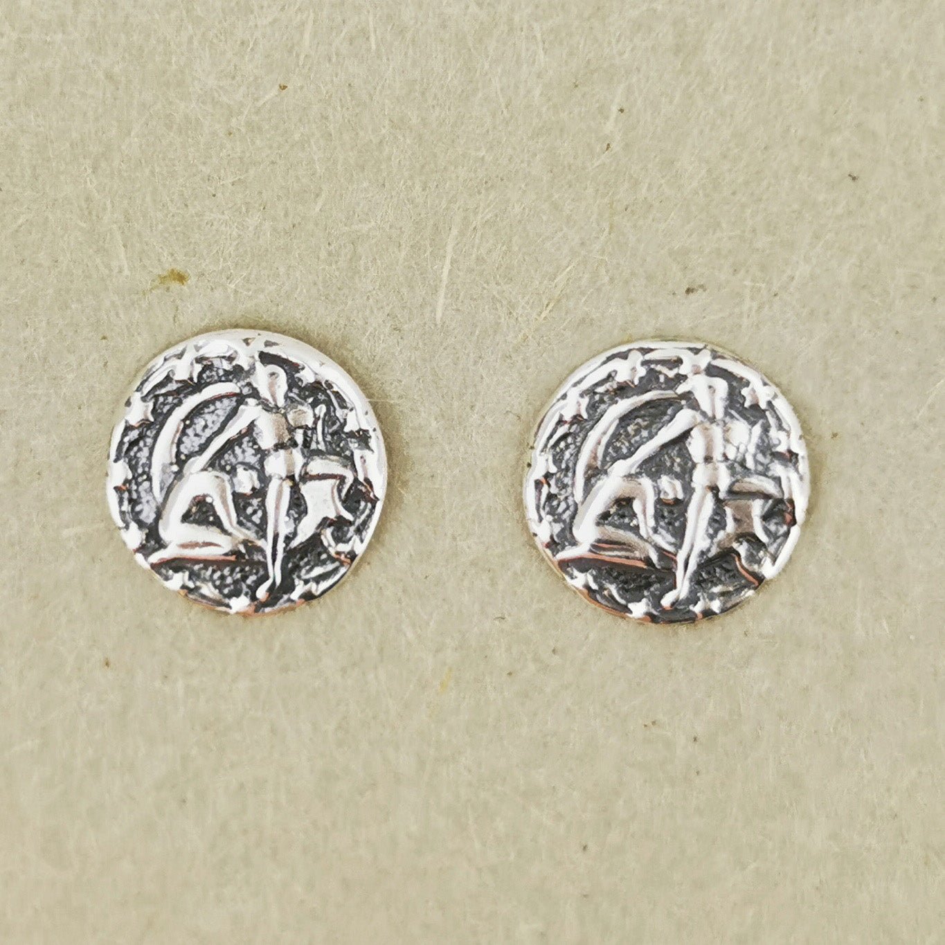 Gold Zodiac Stud Earrings Made to Order - Le Dragon Argenté