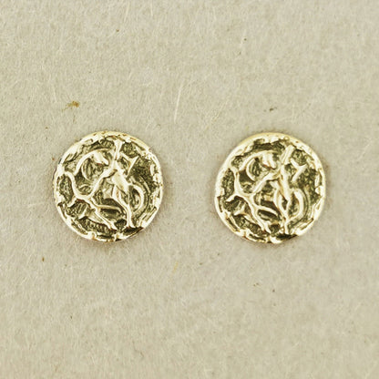 Gold Zodiac Stud Earrings Made to Order - Le Dragon Argenté