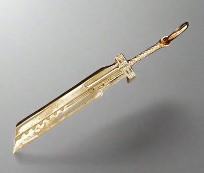 Final Fantasy 7 Advent Children Sword Pendant In Gold - Le Dragon Argenté