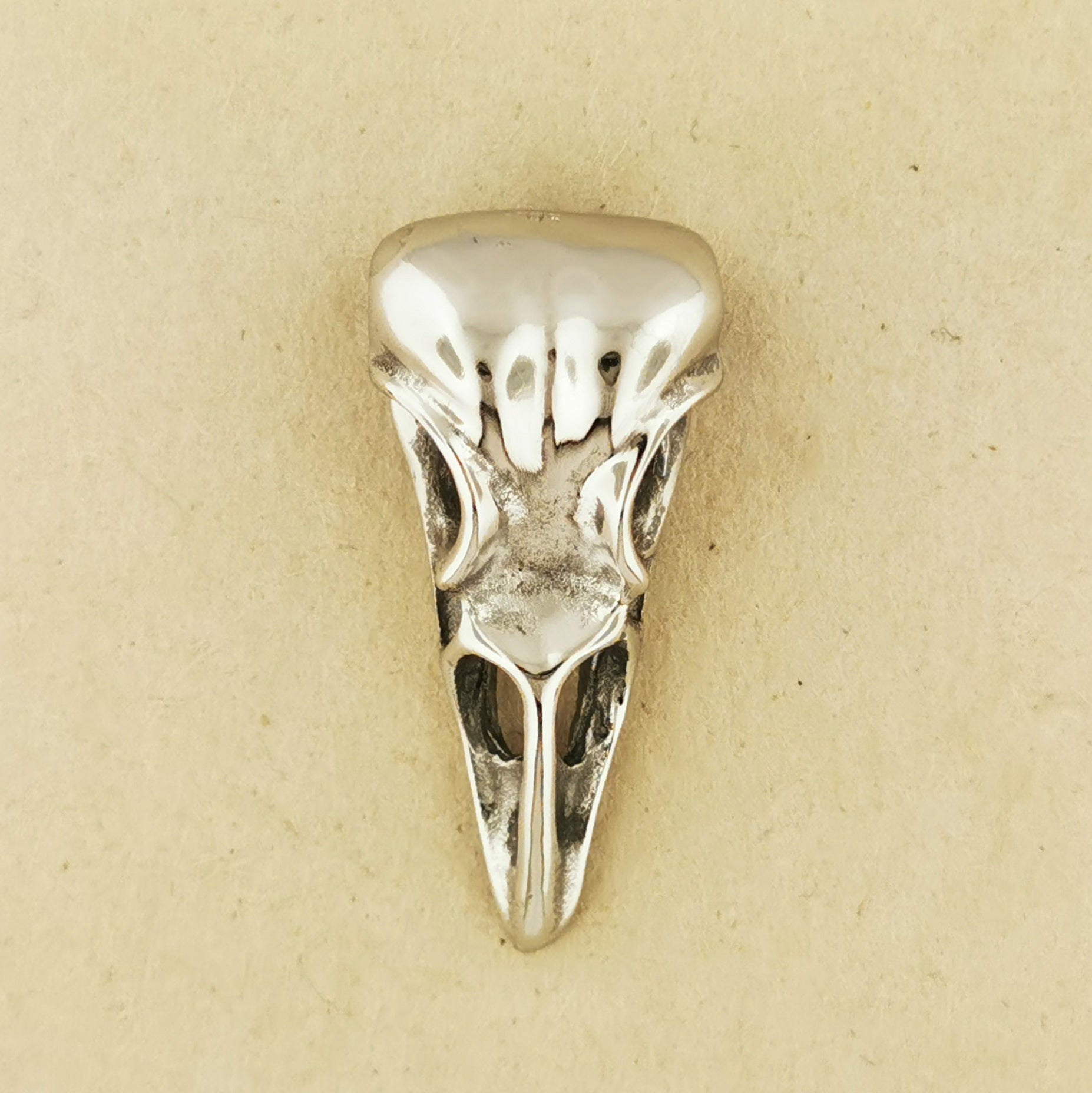 Gothic Raven Skull Charm Pendant Gift For Witchy Vibes - Le Dragon Argenté - 925 silver raven - Alt Fashion Ring - bird skull