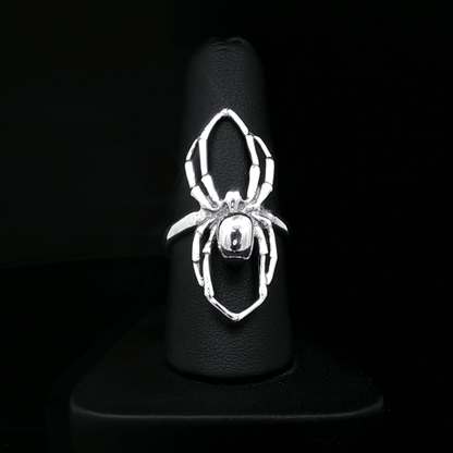 3D Spider Ring in Sterling Silver or Antique Bronze - Le Dragon Argenté
