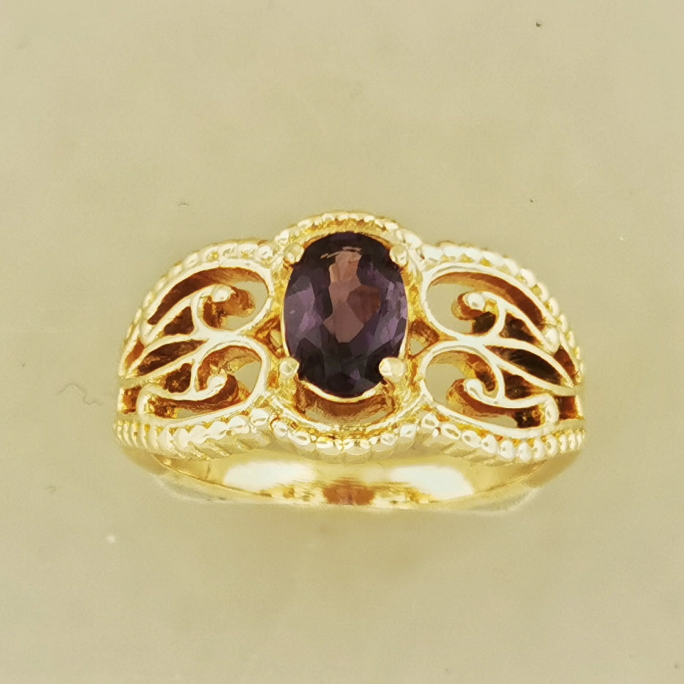 Gothic Filigree Birthstone Ring in Antique Bronze, Bronze birth month ring, bronze birthstone ring, birthday ring, gothic filigree ring, bronze gothic filigree ring, vintage bronze ring, midcentury ring, 1950s ring, 1950s birthstone ring, bronze midcentury ring, gothic ring, filigree ring, filigree birthstone ring, bronze gothic birthstone ring