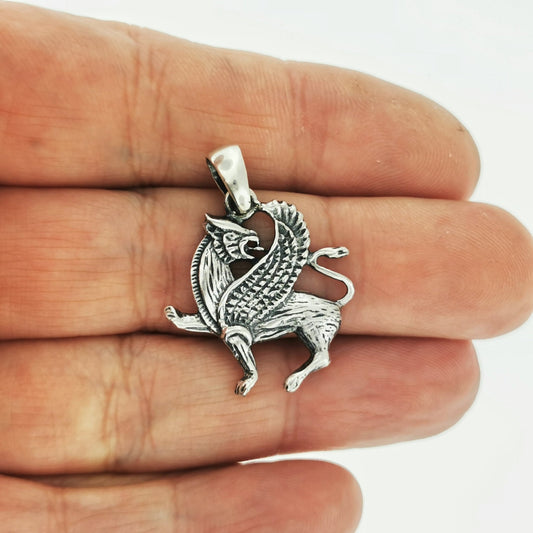 Griffin Pendant in Sterling Silver or Antique Bronze - Le Dragon Argenté