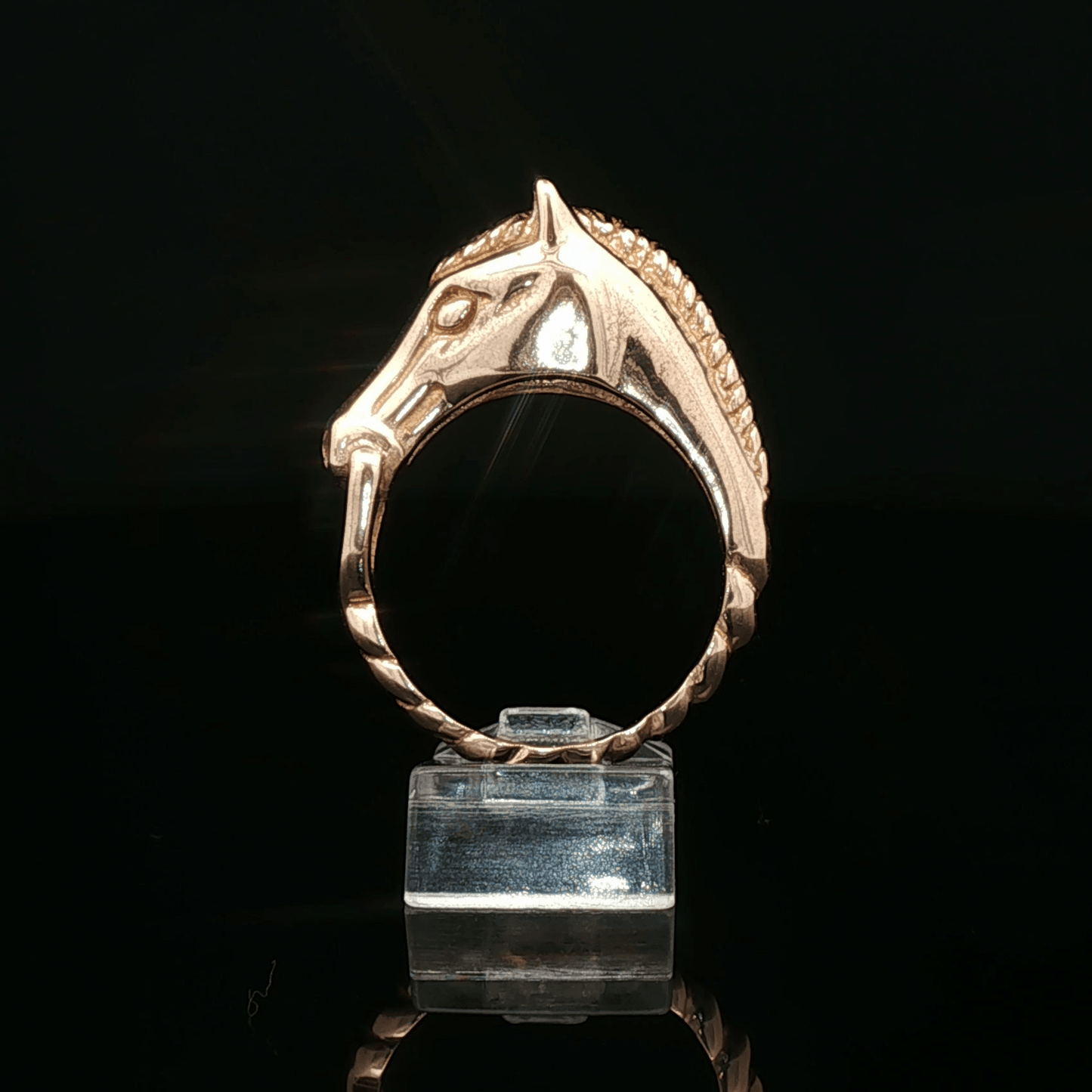 Handmade 3D Horse Head Ring With Bridle – Equestrian Jewelry Gift for Horse Lovers in Sterling Silver or Bronze - Le Dragon Argenté - animal jewelery - equestian ring - equestrian
