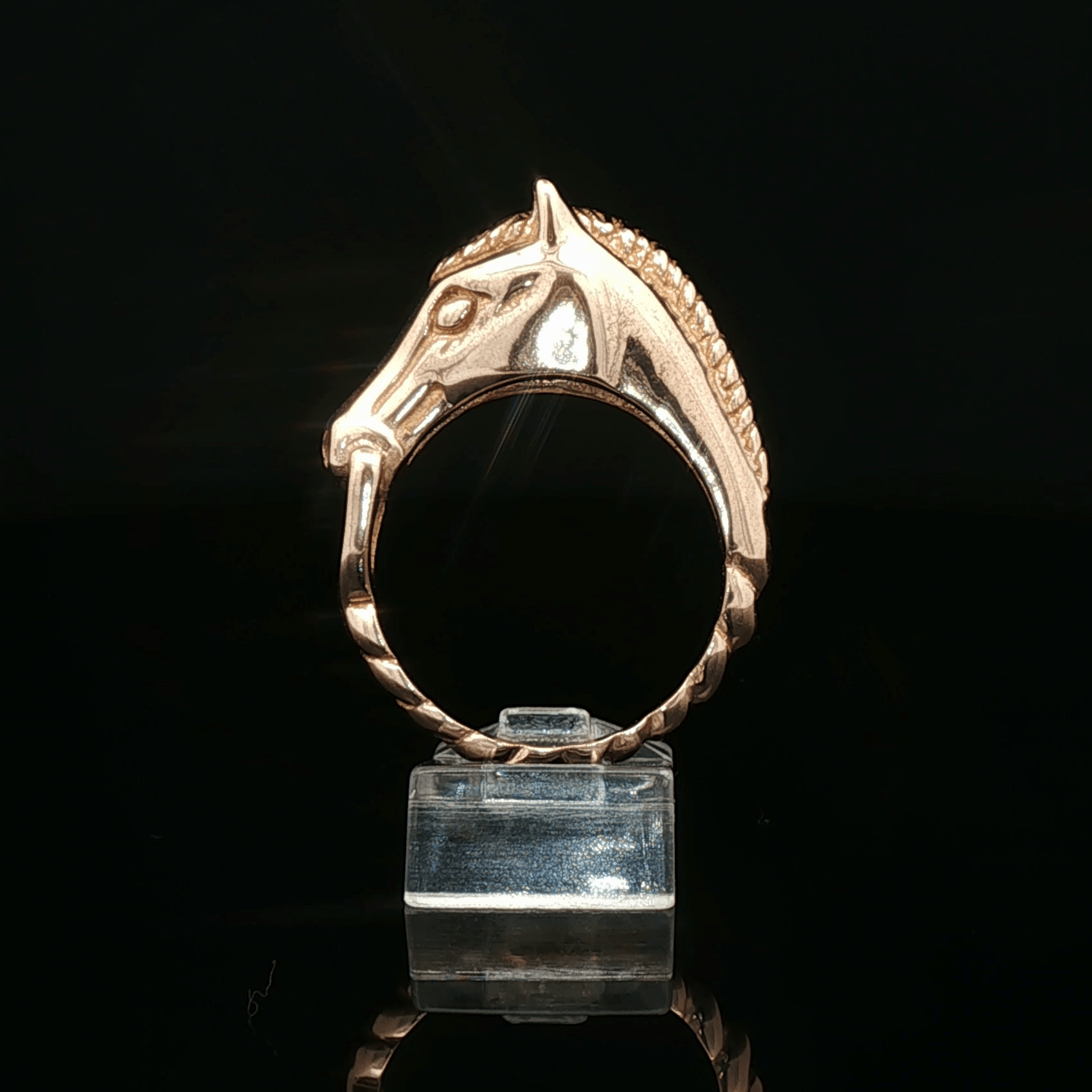 Handmade 3D Horse Head Ring With Bridle – Equestrian Jewelry Gift for Horse Lovers in Sterling Silver or Bronze - Le Dragon Argenté - animal jewelery - equestian ring - equestrian
