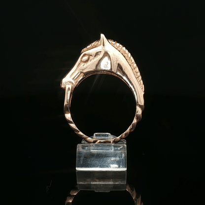 Handmade 3D Horse Head Ring With Bridle – Equestrian Jewelry Gift for Horse Lovers in Sterling Silver or Bronze - Le Dragon Argenté - animal jewelery - equestian ring - equestrian