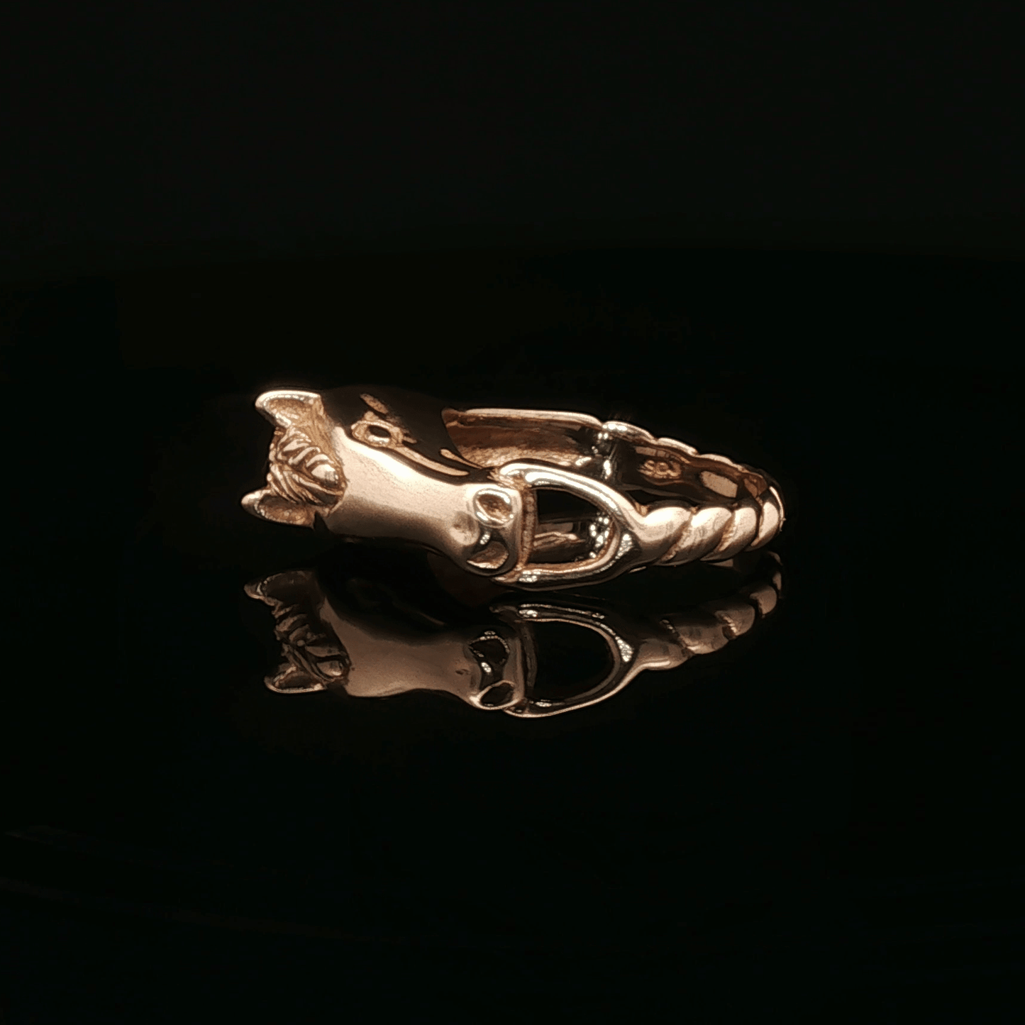 Handmade 3D Horse Head Ring With Bridle – Equestrian Jewelry Gift for Horse Lovers in Sterling Silver or Bronze - Le Dragon Argenté - animal jewelery - equestian ring - equestrian