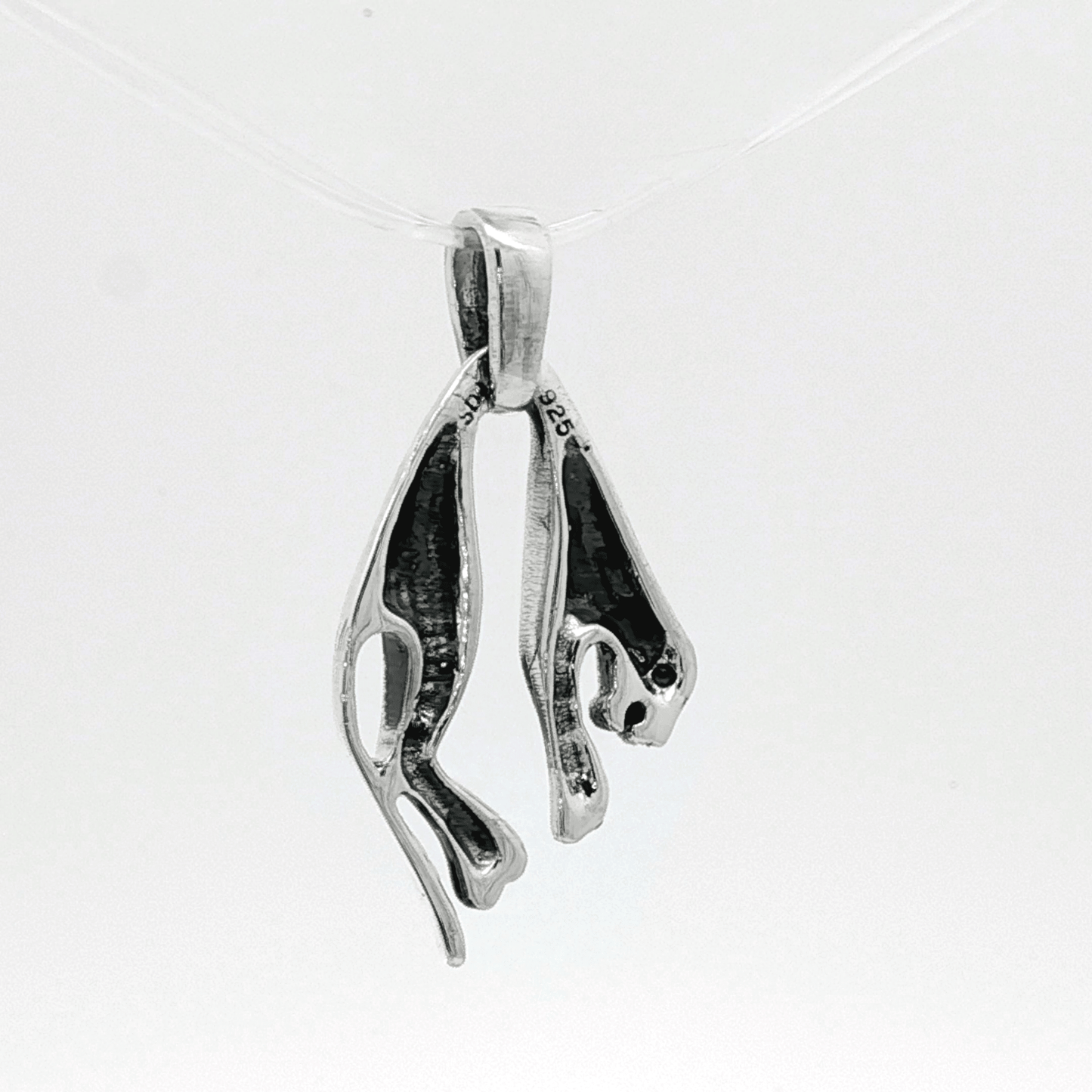 Hanging Cat Pendant in Sterling Silver or Antique Bronze - Le Dragon Argenté