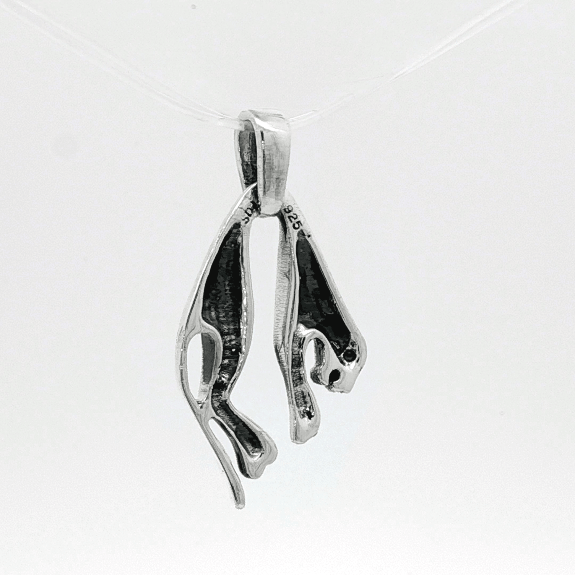 Hanging Cat Pendant in Sterling Silver or Antique Bronze - Le Dragon Argenté