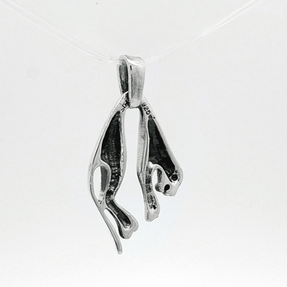 Hanging Cat Pendant in Sterling Silver or Antique Bronze - Le Dragon Argenté