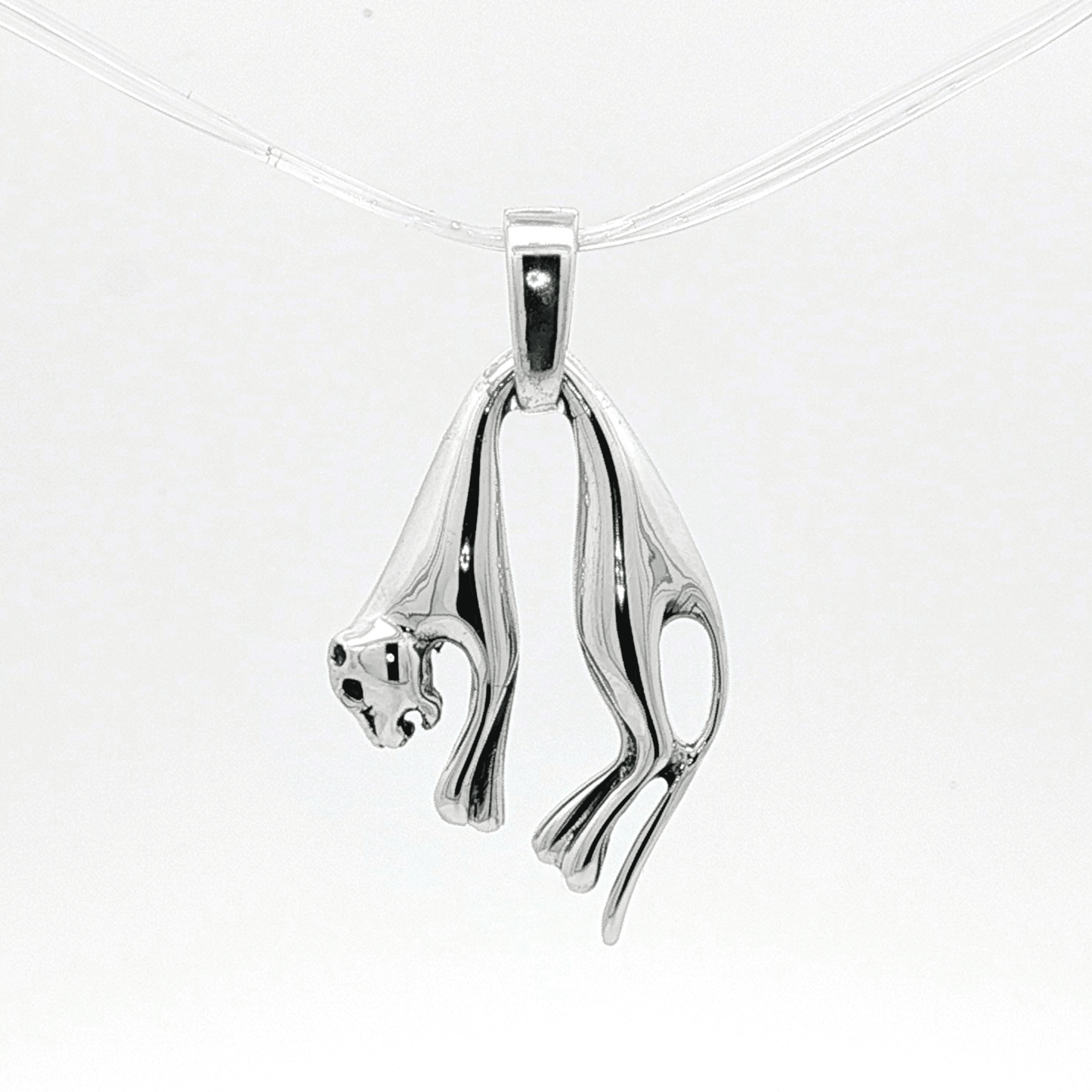 Hanging Cat Pendant in Sterling Silver or Antique Bronze - Le Dragon Argenté