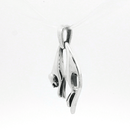 Hanging Cat Pendant in Sterling Silver or Antique Bronze - Le Dragon Argenté