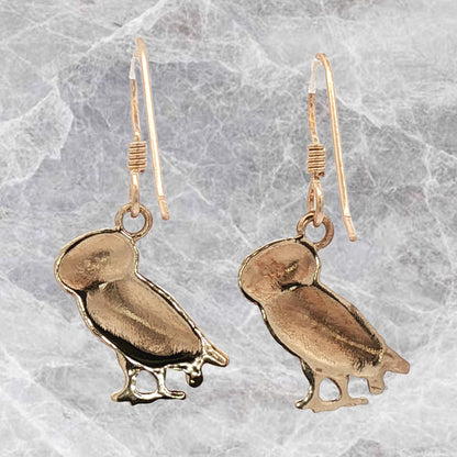 Hellenic Style Owl Earrings – Mythology Inspired Antique Bronze Jewellery by Le Dragon Argenté