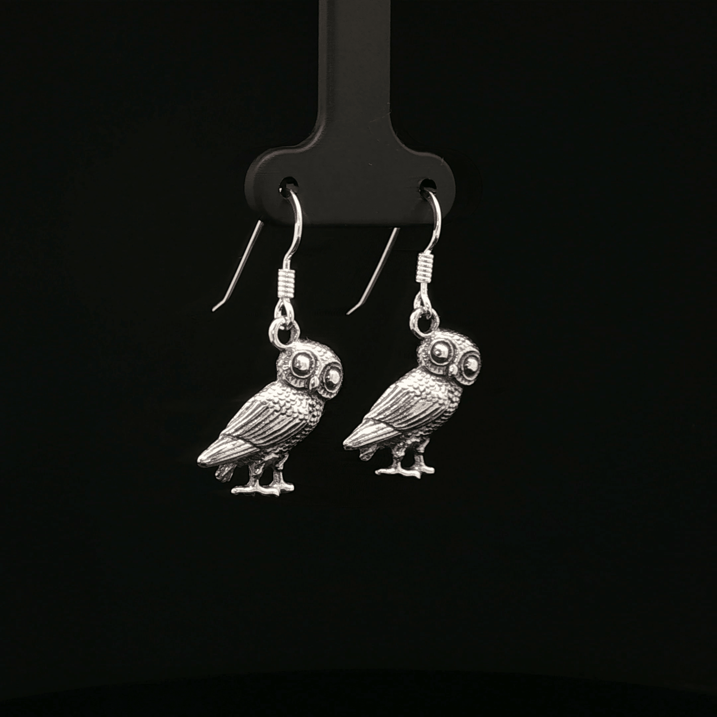Hellenic Style Owl Earrings – Mythology Inspired Sterling Silver Jewellery by Le Dragon Argenté