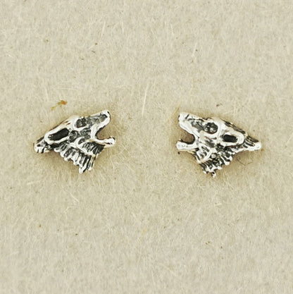 Howling Wolves Sterling Silver Earrings - Le Dragon Argenté