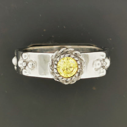 Howls Calcifer Ring in Stainless Steel with Imitation Birthstone - Le Dragon Argenté