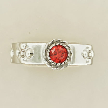 Howls Calcifer Ring in Stainless Steel with Imitation Birthstone - Le Dragon Argenté