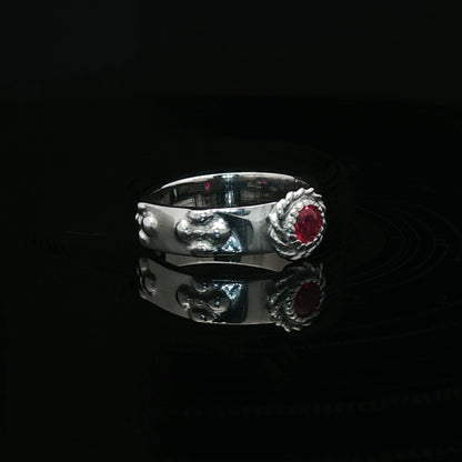 Howls Calcifer Ring in Stainless Steel with Imitation Birthstone - Le Dragon Argenté