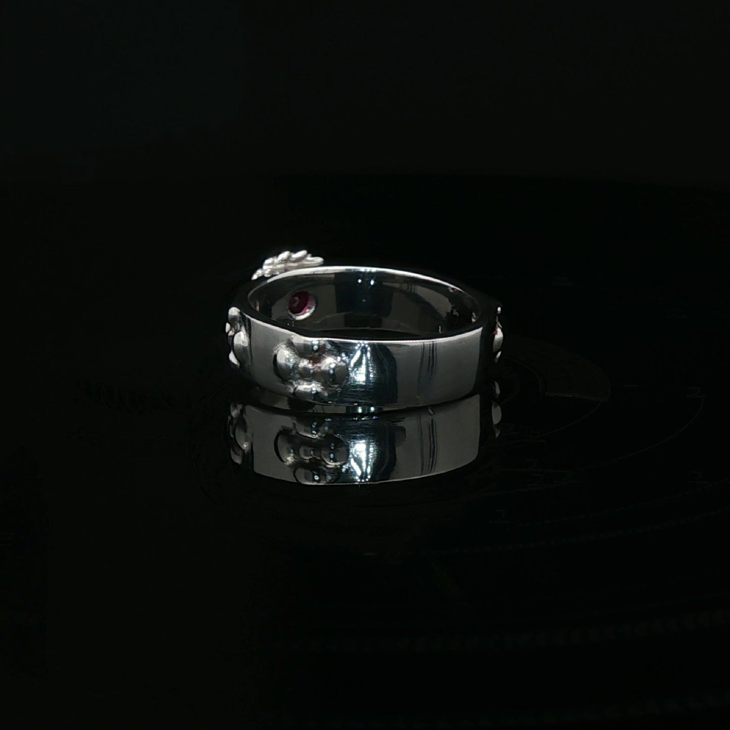 Howls Calcifer Ring in Stainless Steel with Imitation Birthstone - Le Dragon Argenté