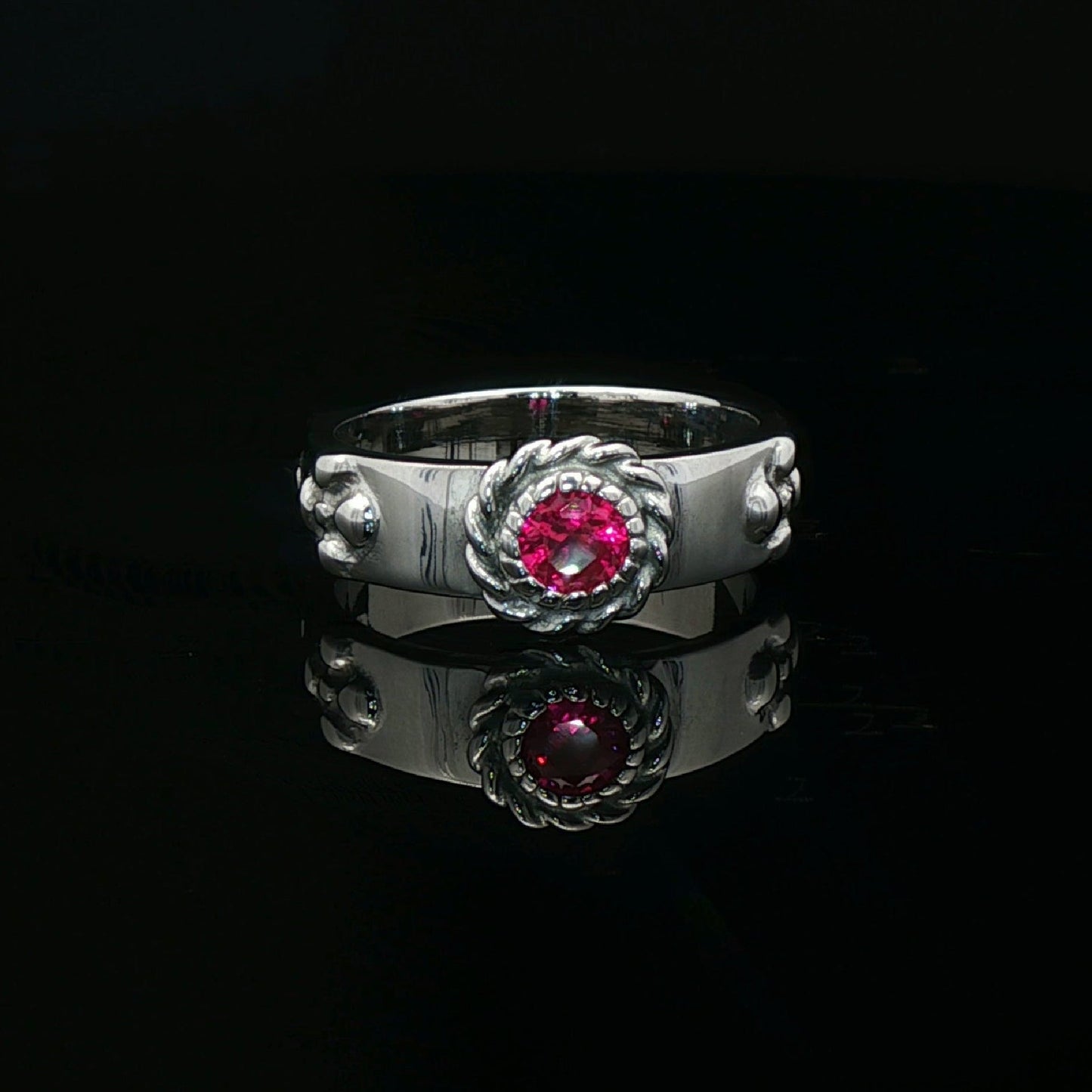 Howls Calcifer Ring in Stainless Steel with Imitation Birthstone - Le Dragon Argenté