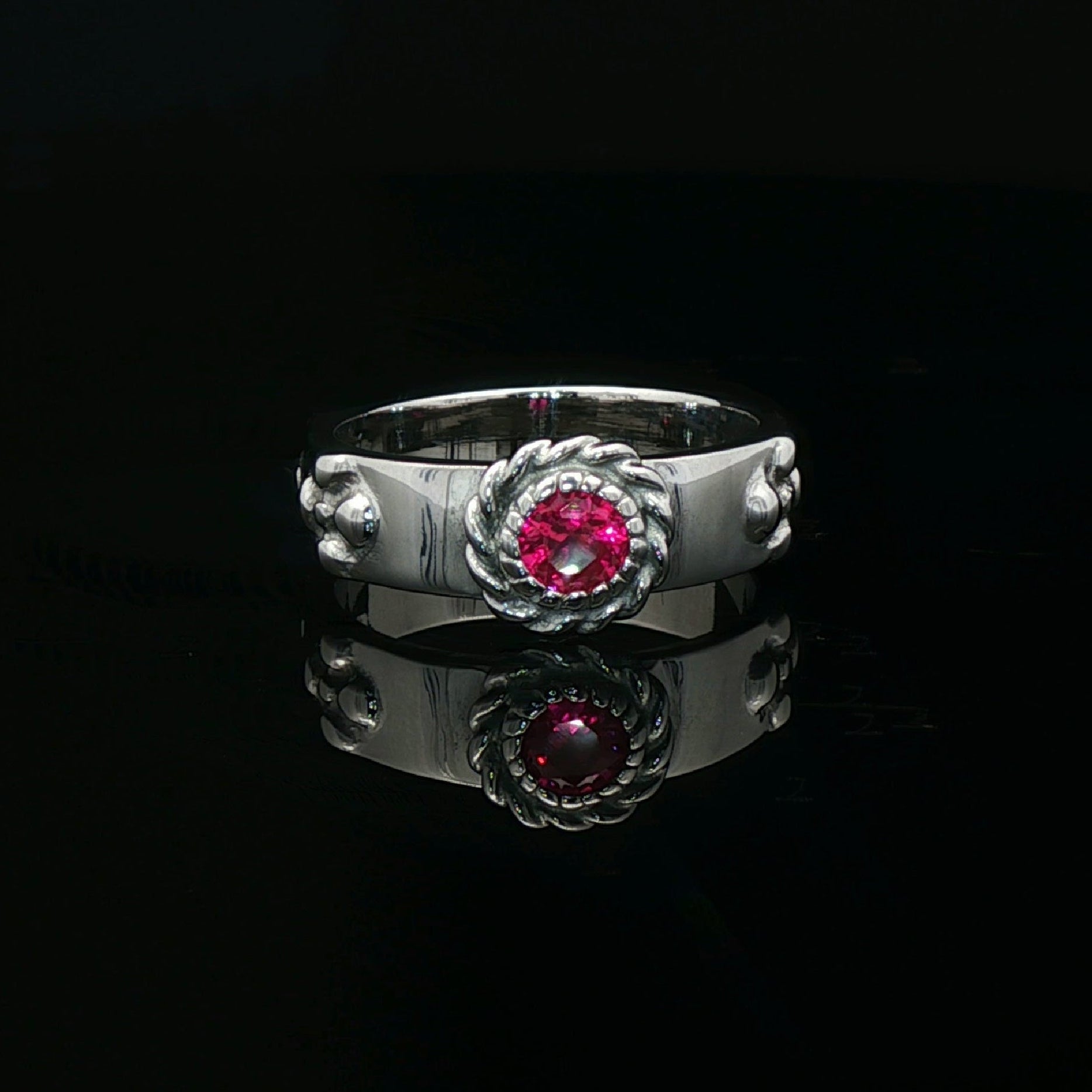 Howls Calcifer Ring in Stainless Steel with Imitation Birthstone - Le Dragon Argenté