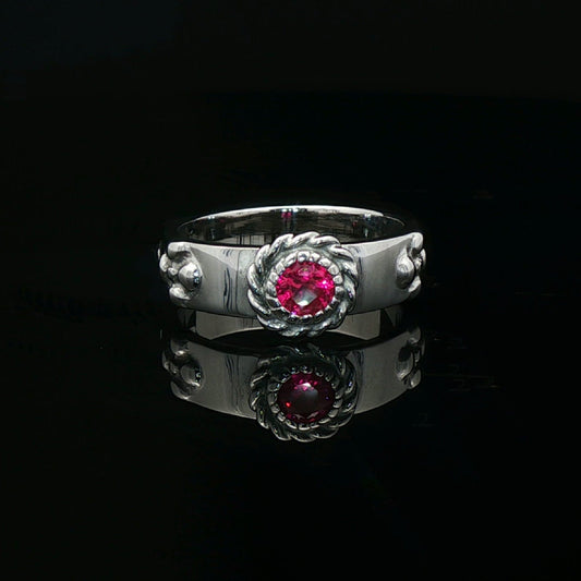 Howls Calcifer Ring in Stainless Steel with Imitation Birthstone - Le Dragon Argenté