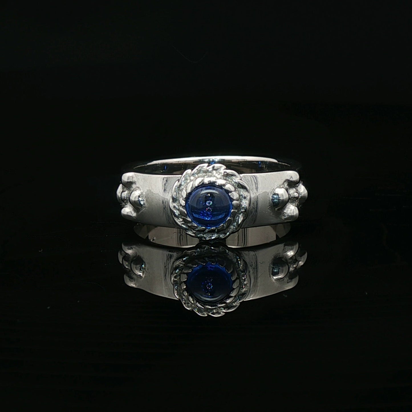 Howls Calcifer Ring in Stainless Steel with Imitation Birthstone - Le Dragon Argenté
