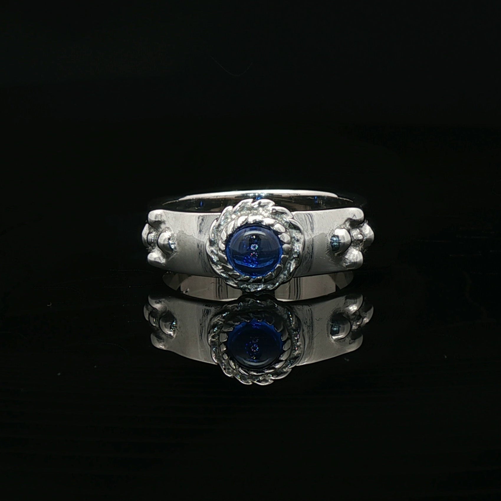 Howls Calcifer Ring in Stainless Steel with Imitation Birthstone - Le Dragon Argenté