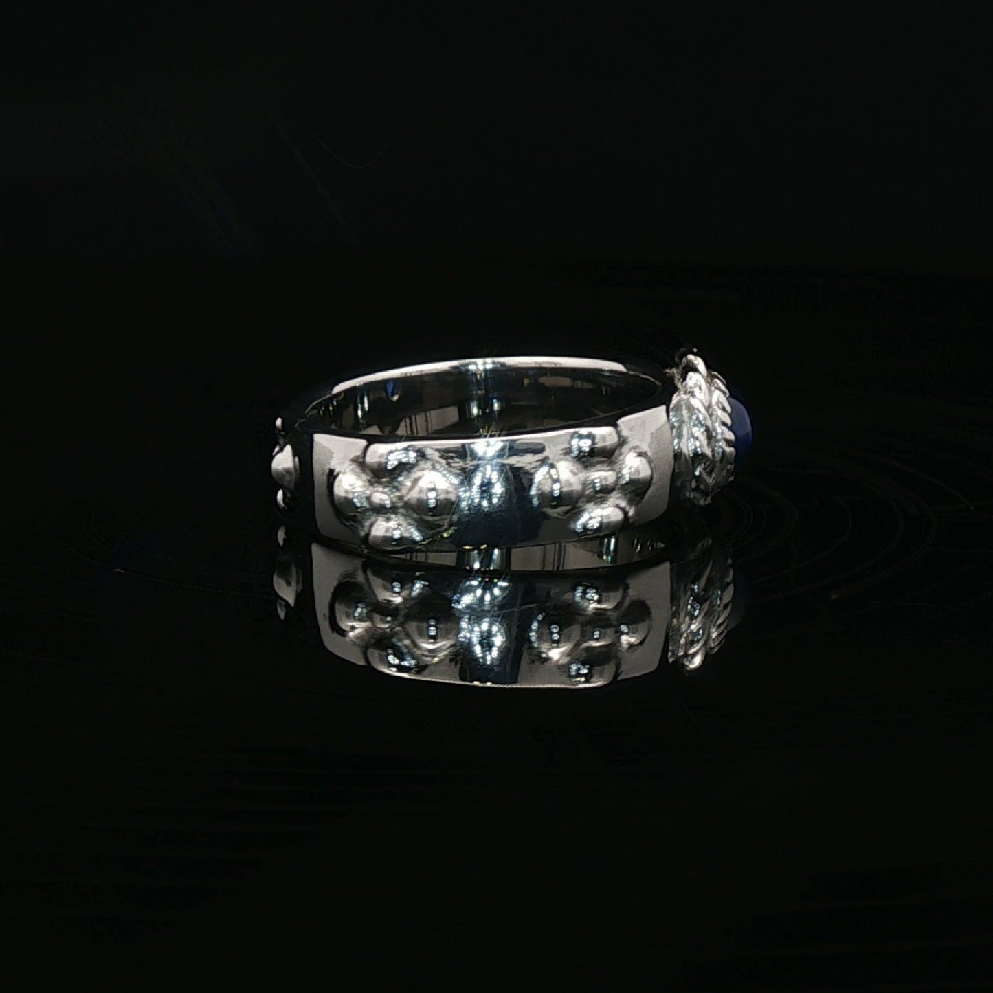 Howls Calcifer Ring in Stainless Steel with Imitation Birthstone - Le Dragon Argenté