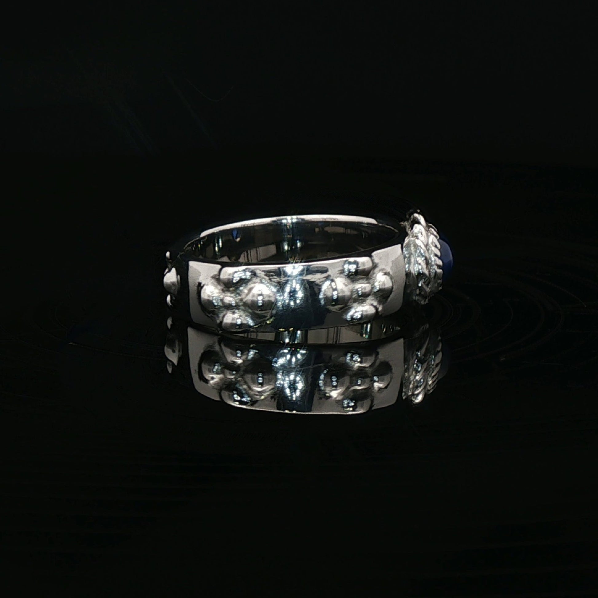 Howls Calcifer Ring in Stainless Steel with Imitation Birthstone - Le Dragon Argenté