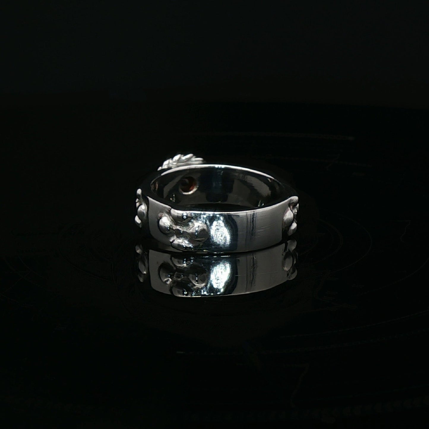 Howls Moving Castle Ring in Stainless Steel with Natural Gemstone - Le Dragon Argenté
