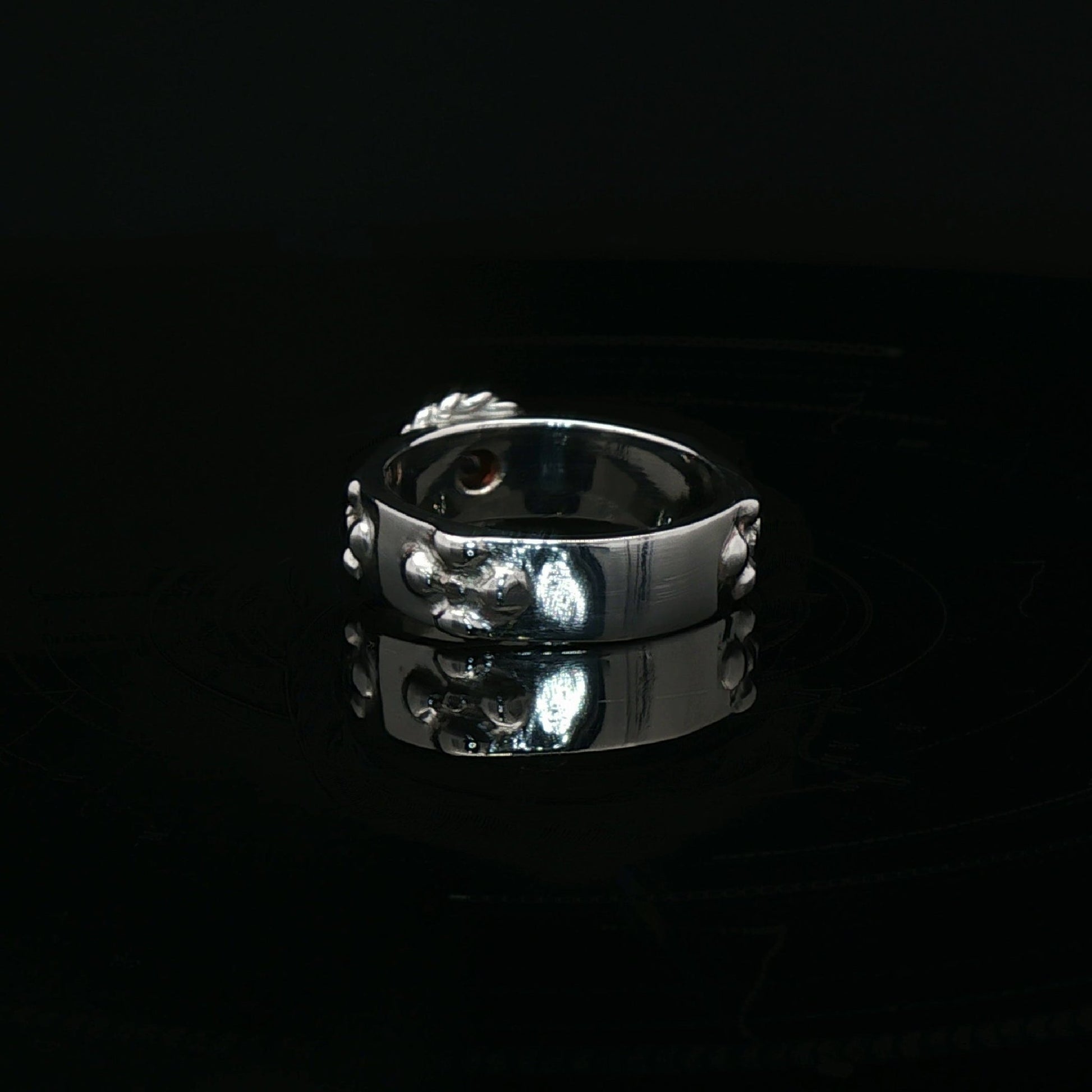 Howls Moving Castle Ring in Stainless Steel with Natural Gemstone - Le Dragon Argenté