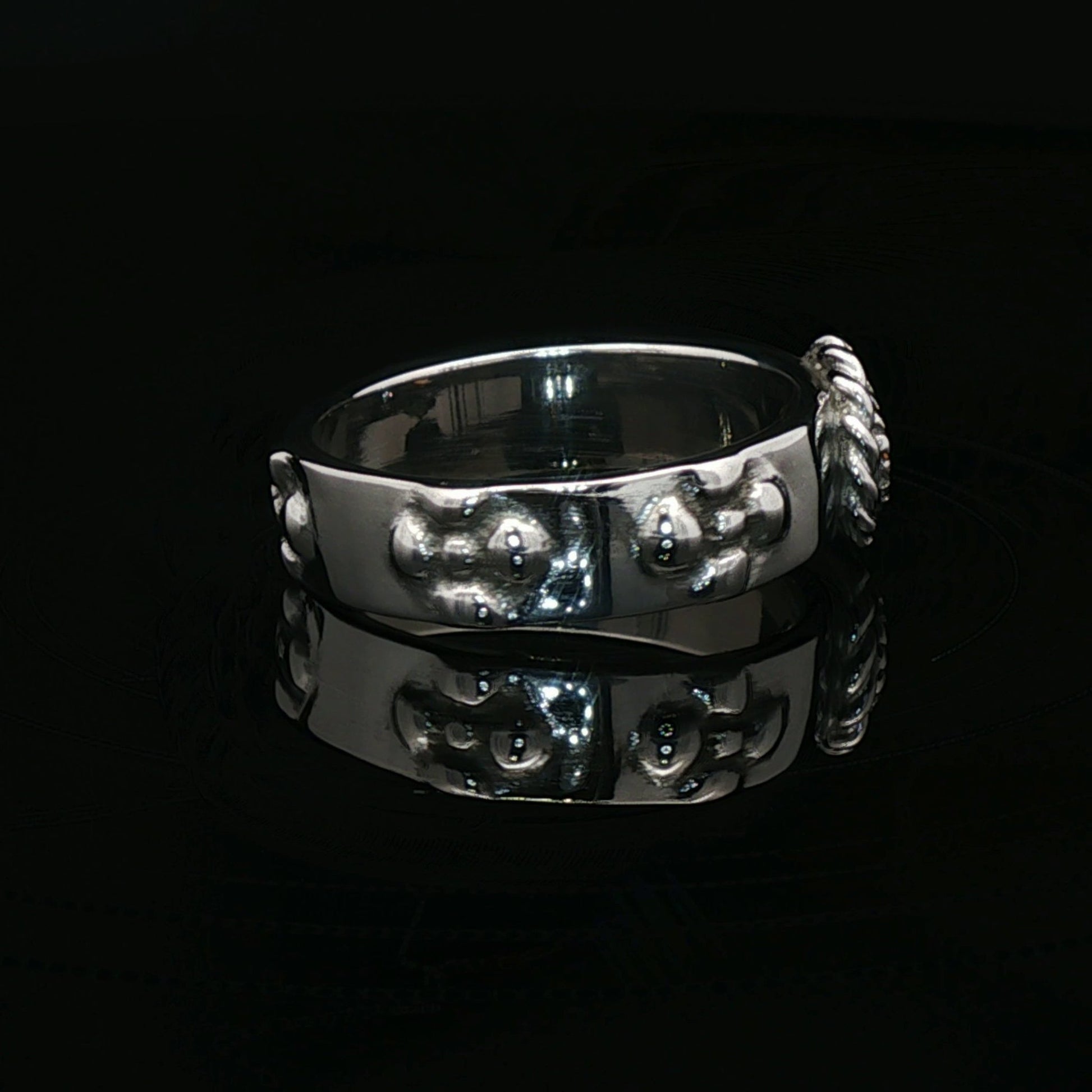 Howls Moving Castle Ring in Stainless Steel with Natural Gemstone - Le Dragon Argenté